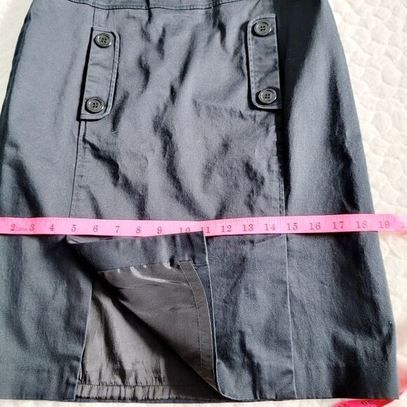 Lafayette 148 cotton navy skirt pockets office business casual 6 small - Picture 5 of 9